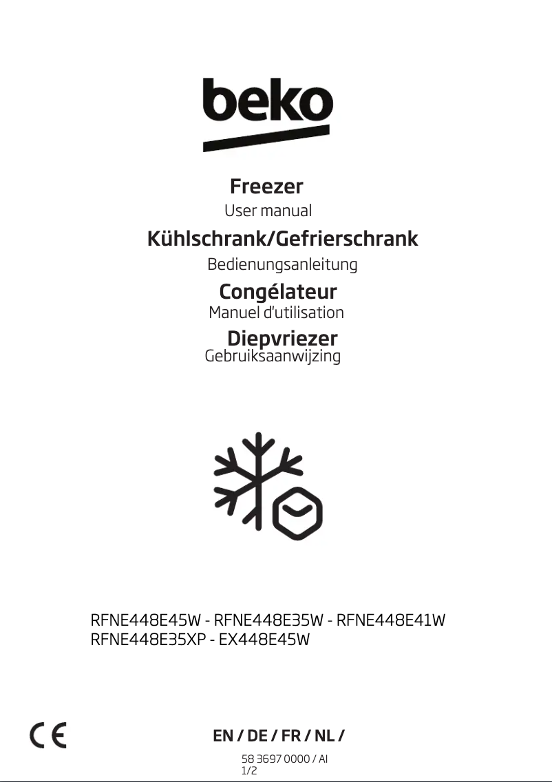 Image de la première page du manuel de l'appareil RFNE448E35XP