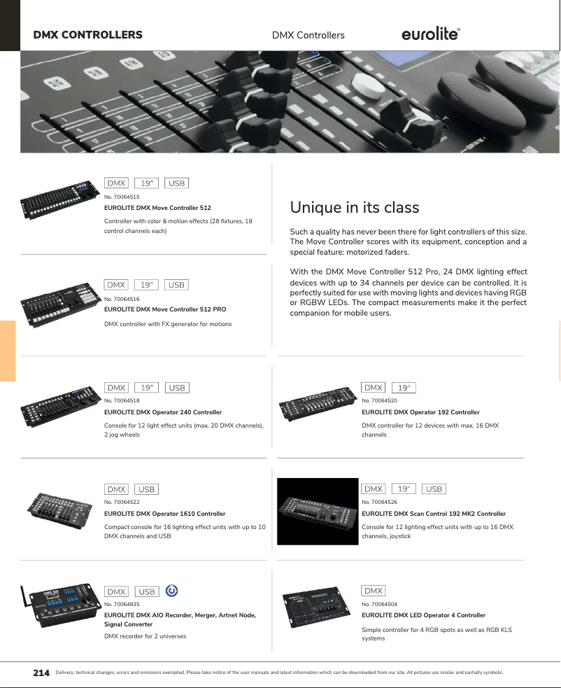 Page 1 de la notice Catalogue Eurolite DMX LED Operator 4