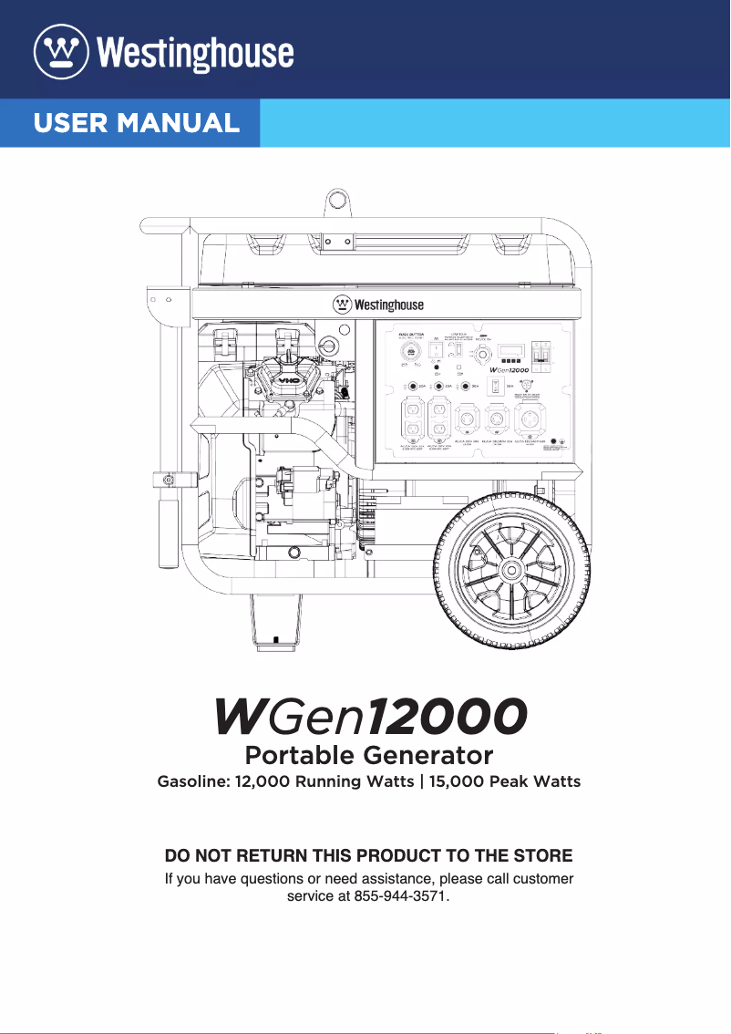 Image de la première page du manuel de l'appareil WGen12000