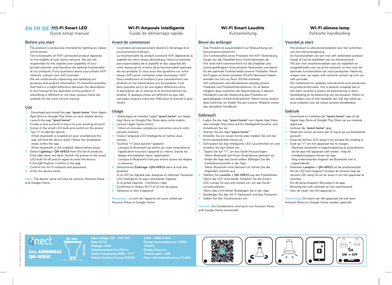 Page 1 de la notice Manuel utilisateur Qnect QN-WB15