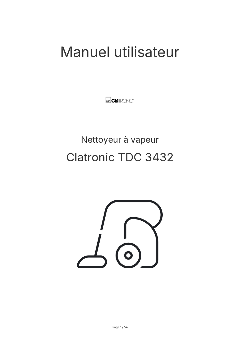 Image de la première page du manuel de l'appareil TDC 3432