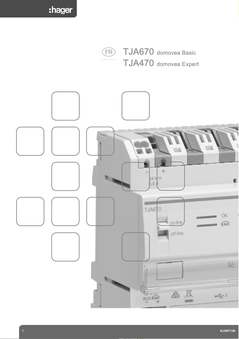Page 1 of the manual User Manual Hager TJA470