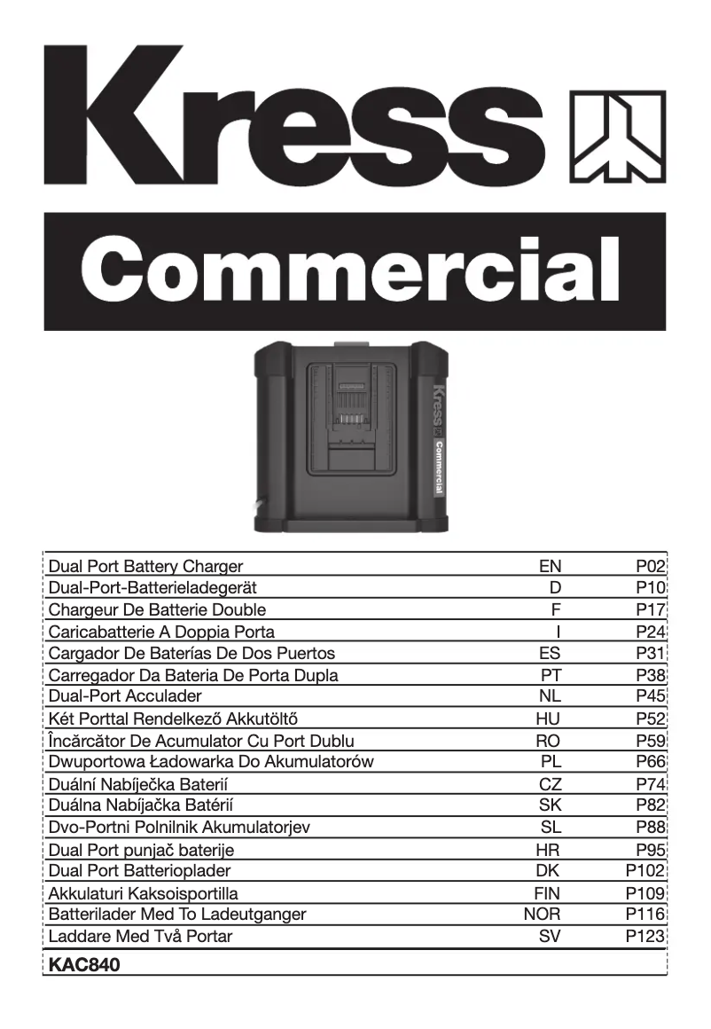 Page 1 de la notice Manuel utilisateur Kress KAC840