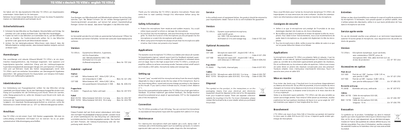 Image de la première page du manuel de l'appareil TG V35d s