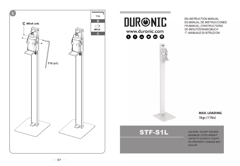 Page 1 de la notice Manuel utilisateur Duronic STF-S1L