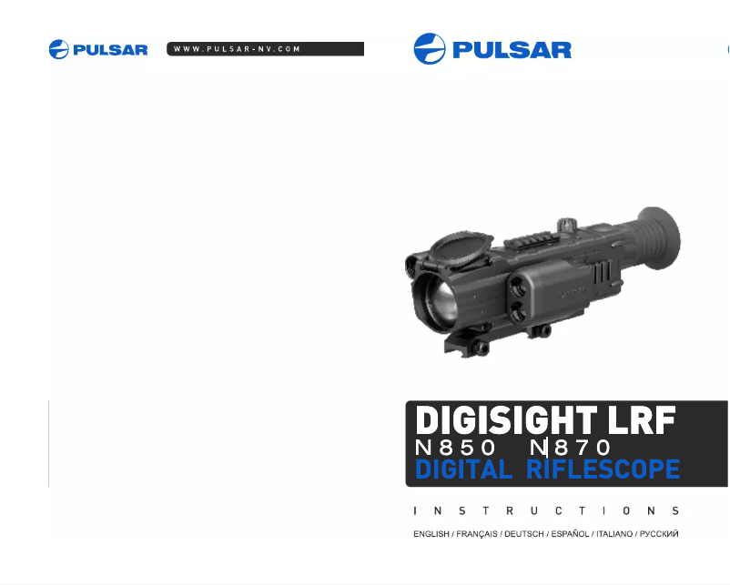 Page n°1 - Manuel utilisateur Pulsar Digisight LRF N870