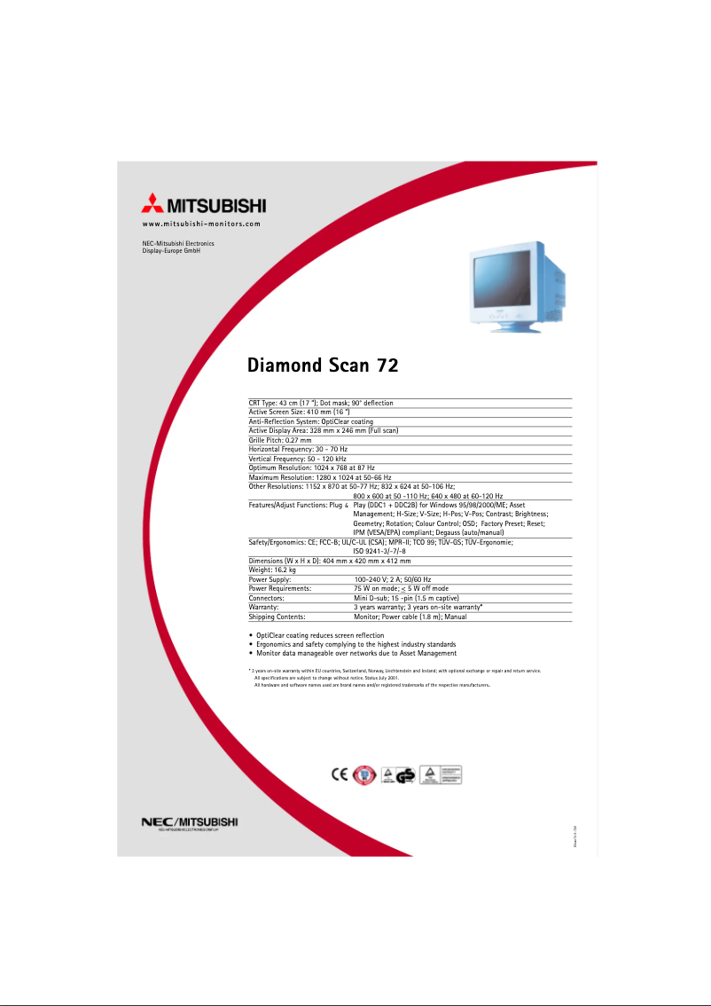 Image de la première page du manuel de l'appareil Diamond Scan 72