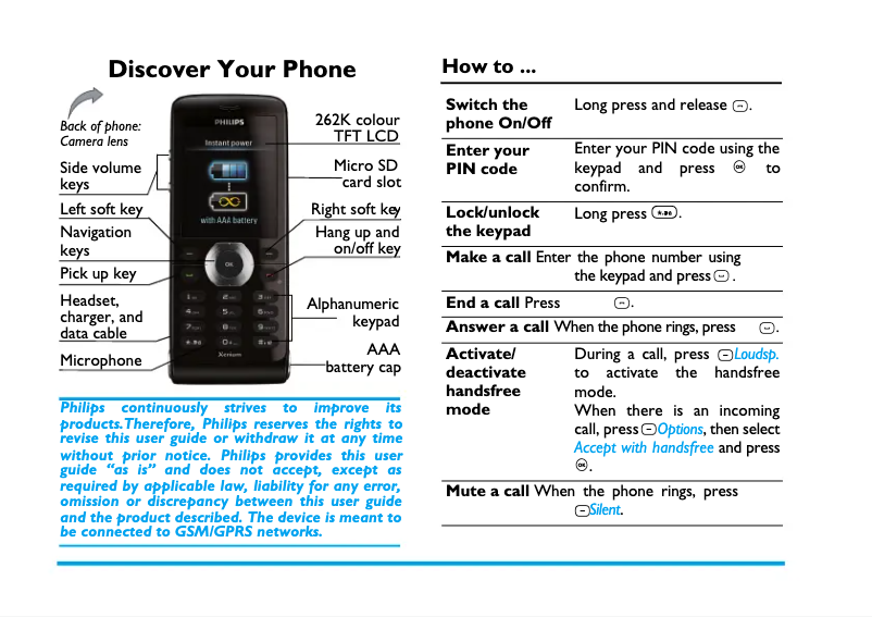 Page 1 de la notice Manuel utilisateur Philips CTX520BLK