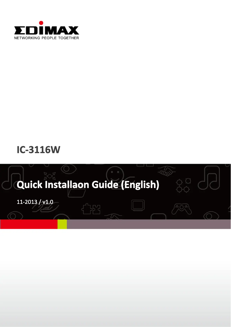 Page n°1 - Manuel utilisateur Edimax IC-3116W
