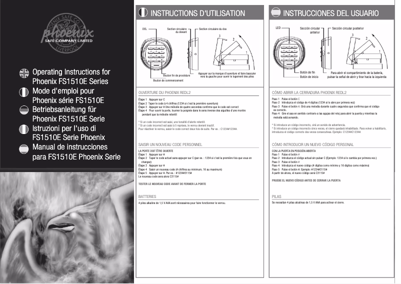 Imagen de la primera página del manual del dispositivo FS1511E
