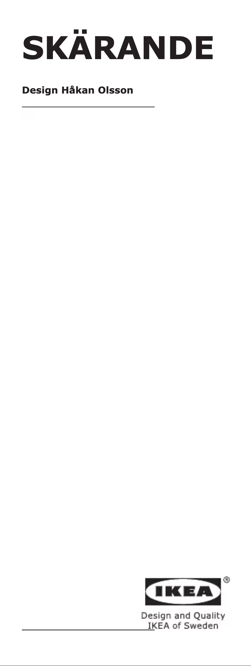 Image de la première page du manuel de l'appareil SKARANDE