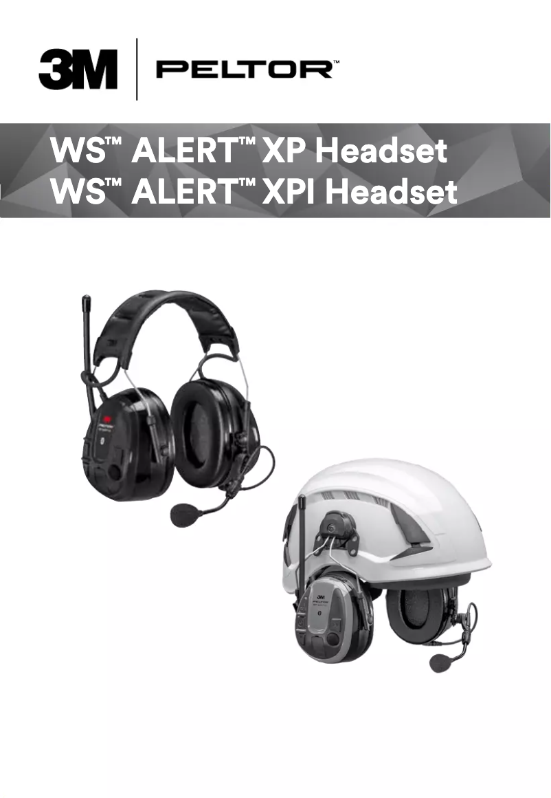 Page n°1 - Manuel utilisateur Peltor WS Alert XPI