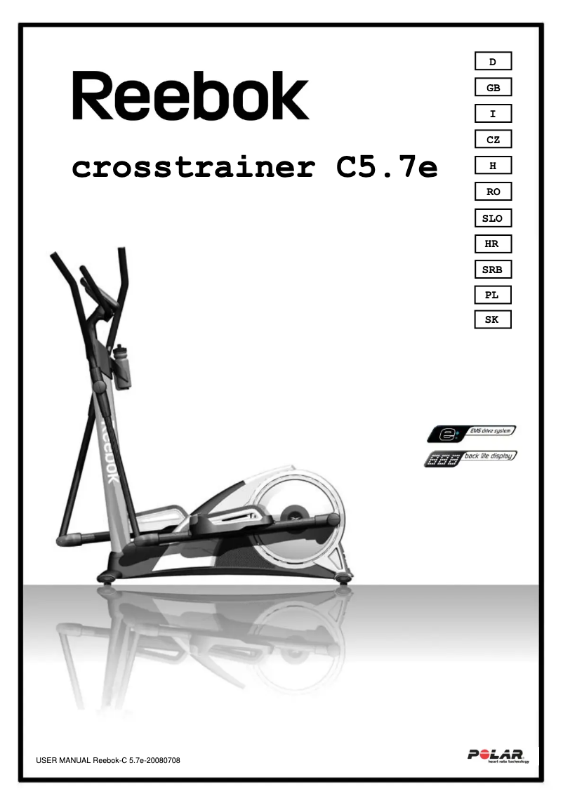 Page n°1 - Manuel utilisateur Reebok C5.7e