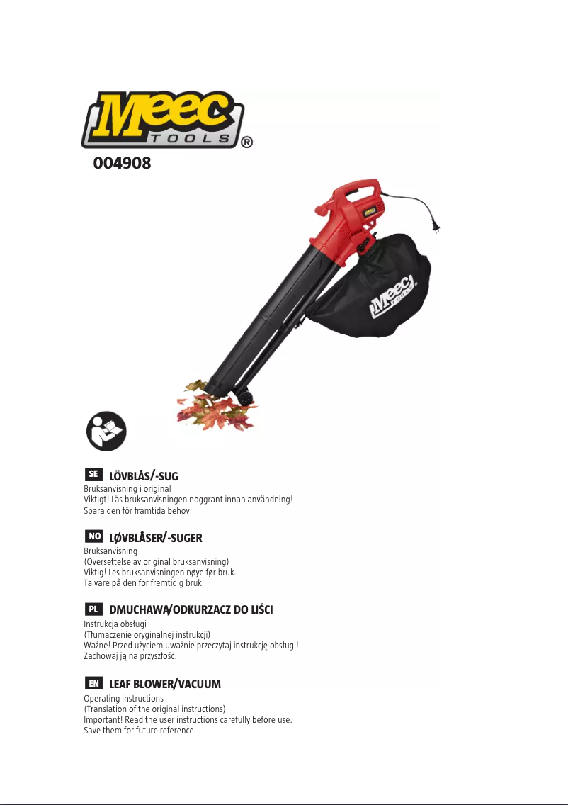 Page n°1 - Manuel utilisateur Meec Tools 004-908