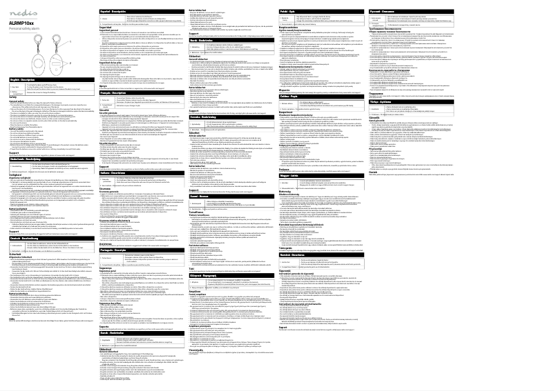 Page 1 de la notice Manuel utilisateur Nedis ALRMP10YE