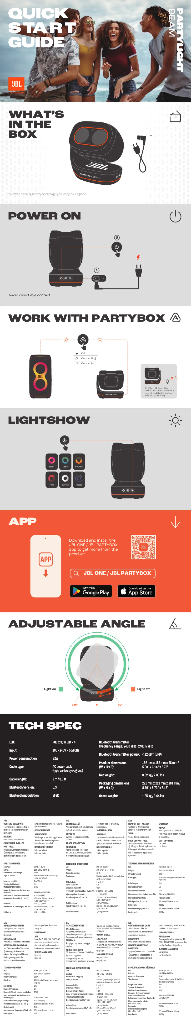 Image de la première page du manuel de l'appareil Partylight Beam