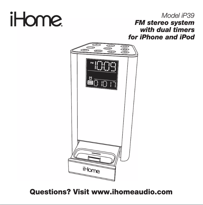 Página 1 del manual Manual de usuario iHome IP39SZC