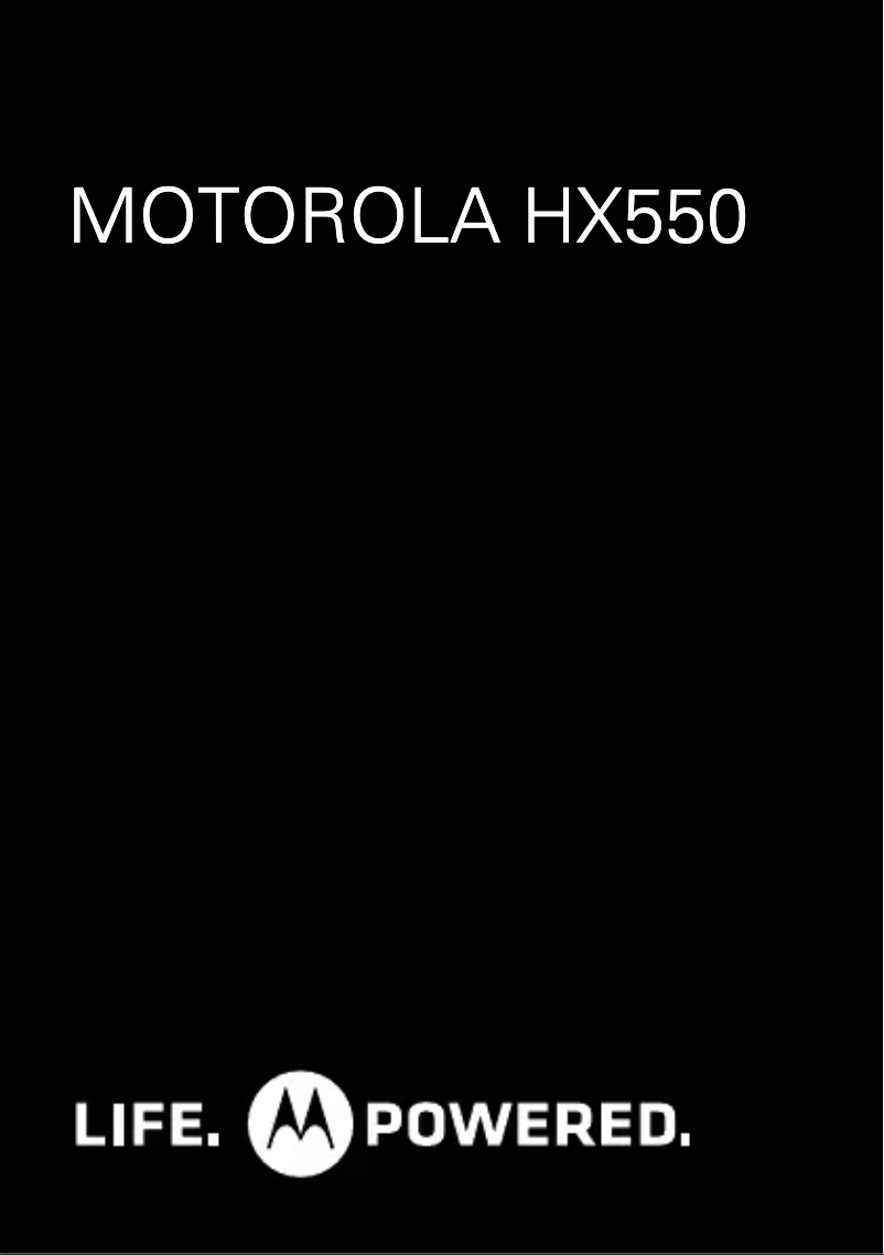 Page n°1 - Manuel utilisateur Motorola HX550