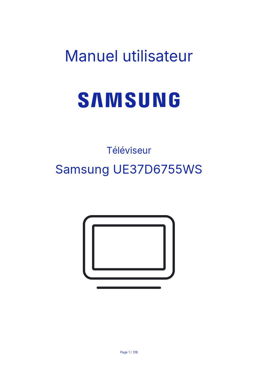 Page n°1 - Manuel utilisateur Samsung UE37D6755WS