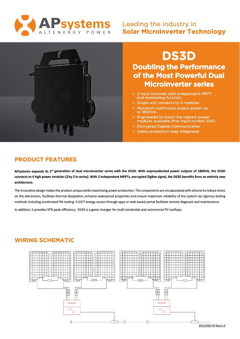 Page n°1 - Fiche technique APsystems DS3D