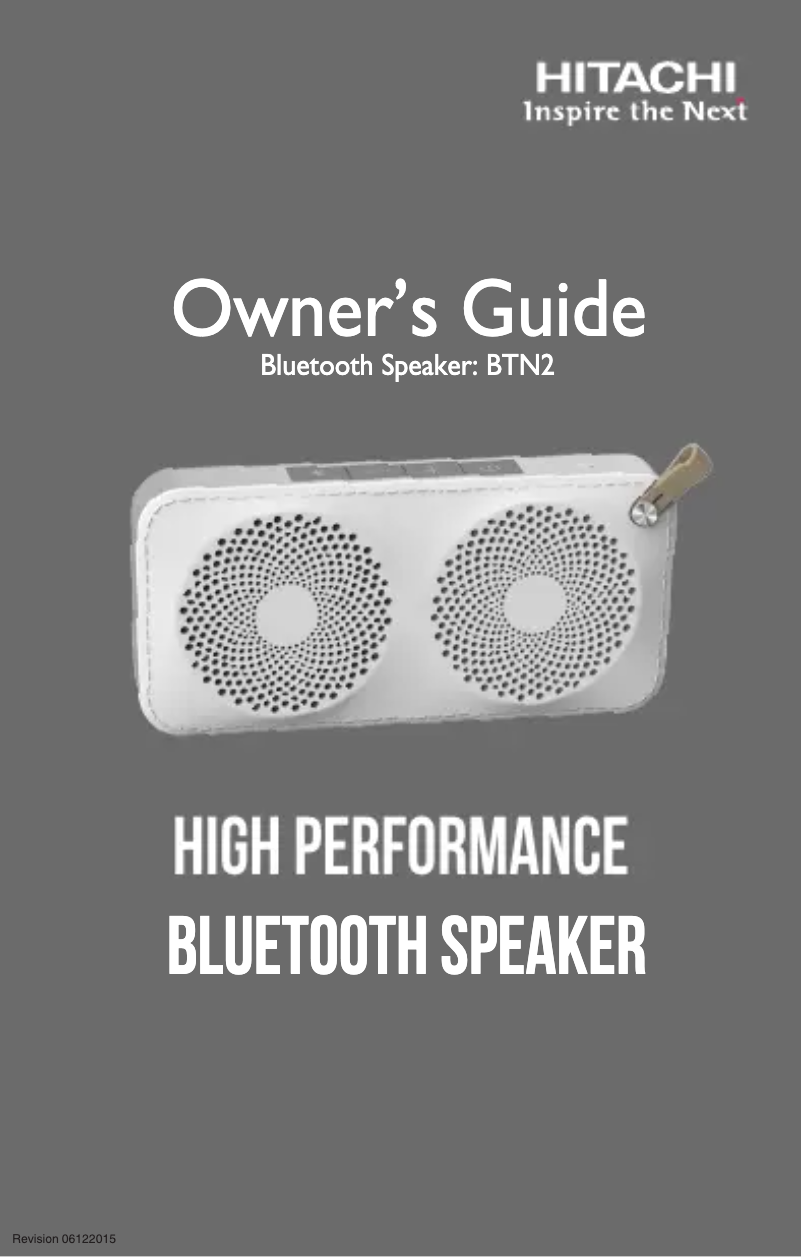 Page n°1 - Manuel utilisateur Hitachi BTN2