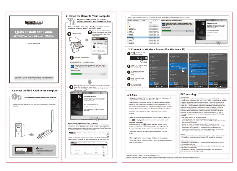 Page 1 de la notice Manuel utilisateur Totolink X6100UA