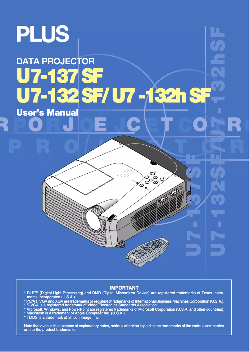 Page n°1 - Manuel utilisateur PLUS U7-132SF