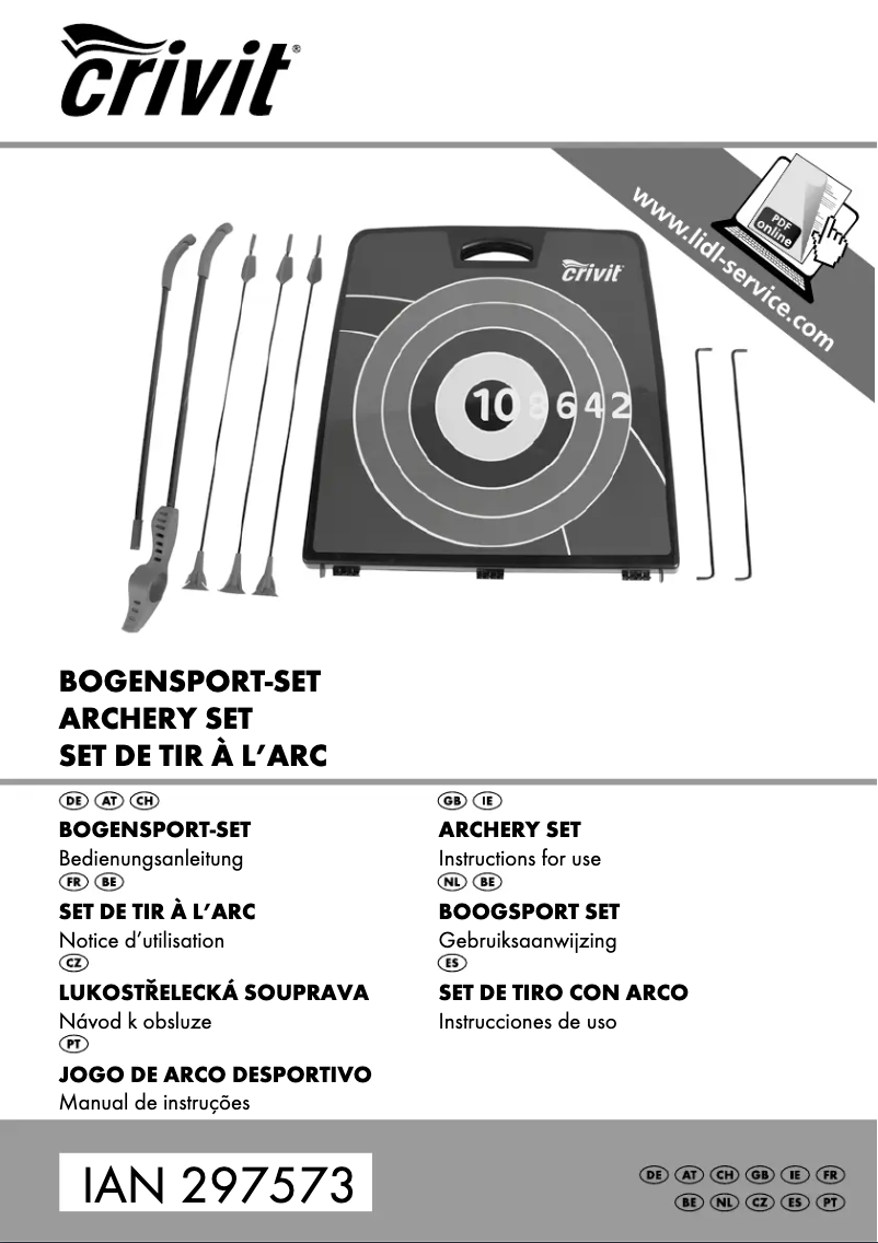 Page 1 de la notice Manuel utilisateur Crivit IAN 297573