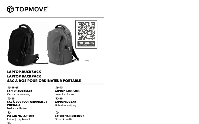 Page 1 de la notice Manuel utilisateur Topmove IAN 355291