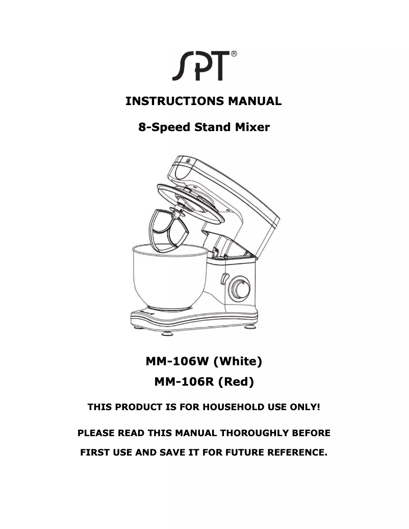Page n°1 - Manuel utilisateur SPT MM-106R