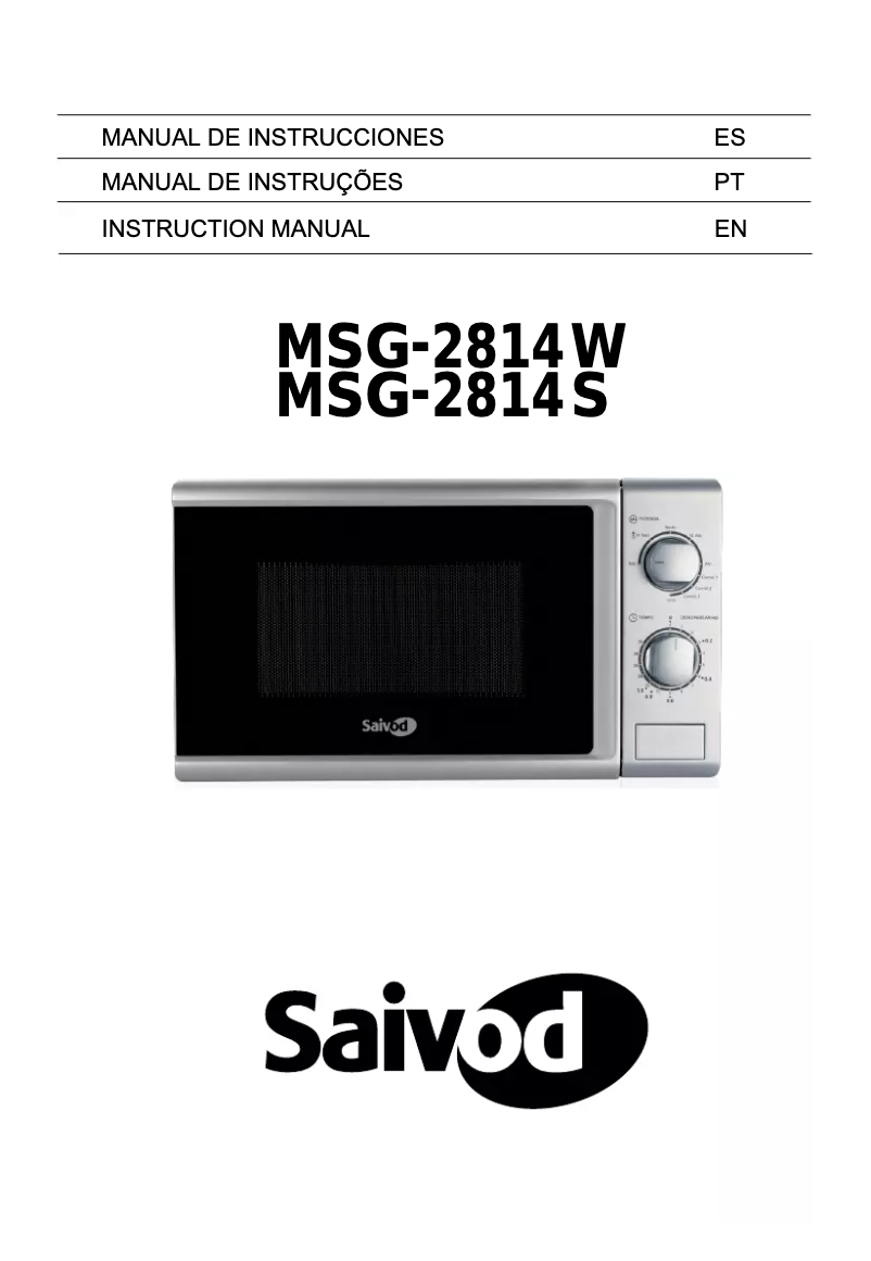 Page n°1 - Manuel utilisateur Saivod MSG-2814S