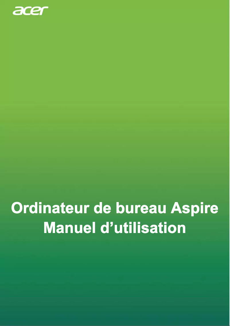 Page 1 de la notice Manuel utilisateur Acer Aspire XC-1750