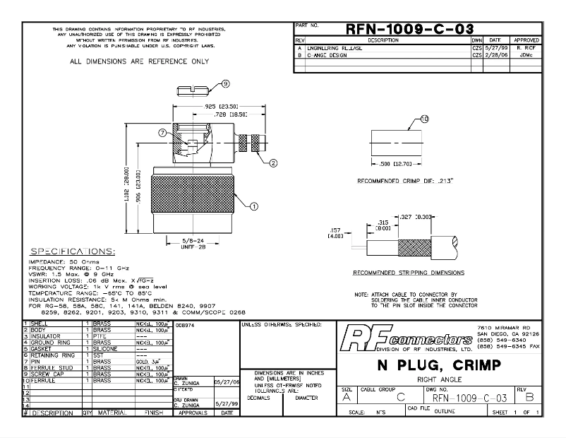 Page 1 de la notice Manuel utilisateur RF Elements RFN-1009-C-03