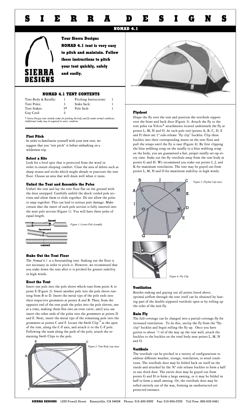 Página 1 del manual Manual de usuario Sierra Designs Nomad 4.1