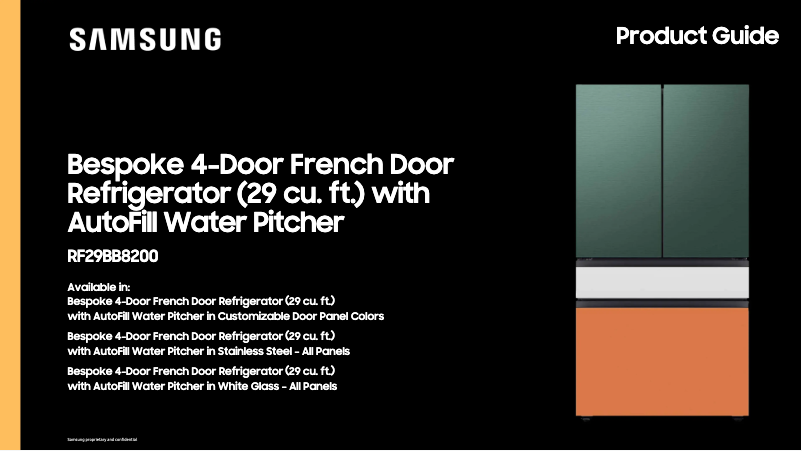 Page 1 de la notice Brochure Samsung RF29BB8200QL