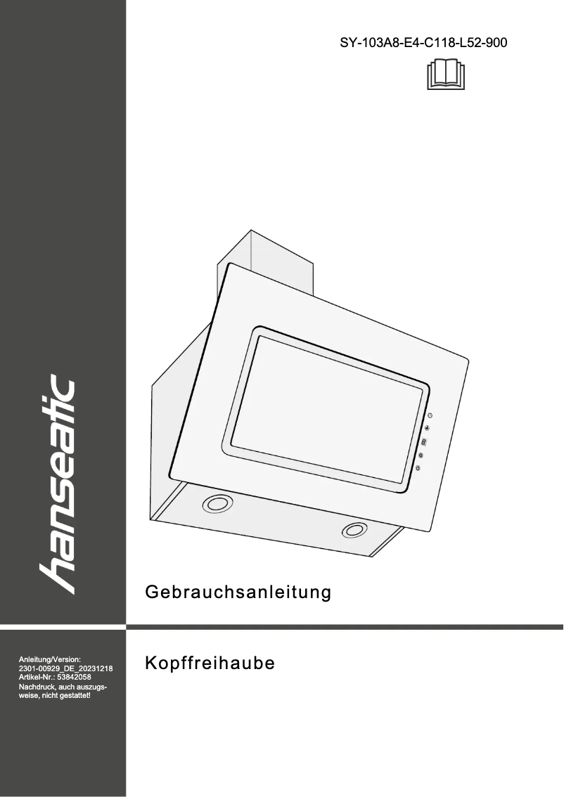 Page 1 de la notice Manuel utilisateur Hanseatic SY-103E13-E4-C118-L52-900