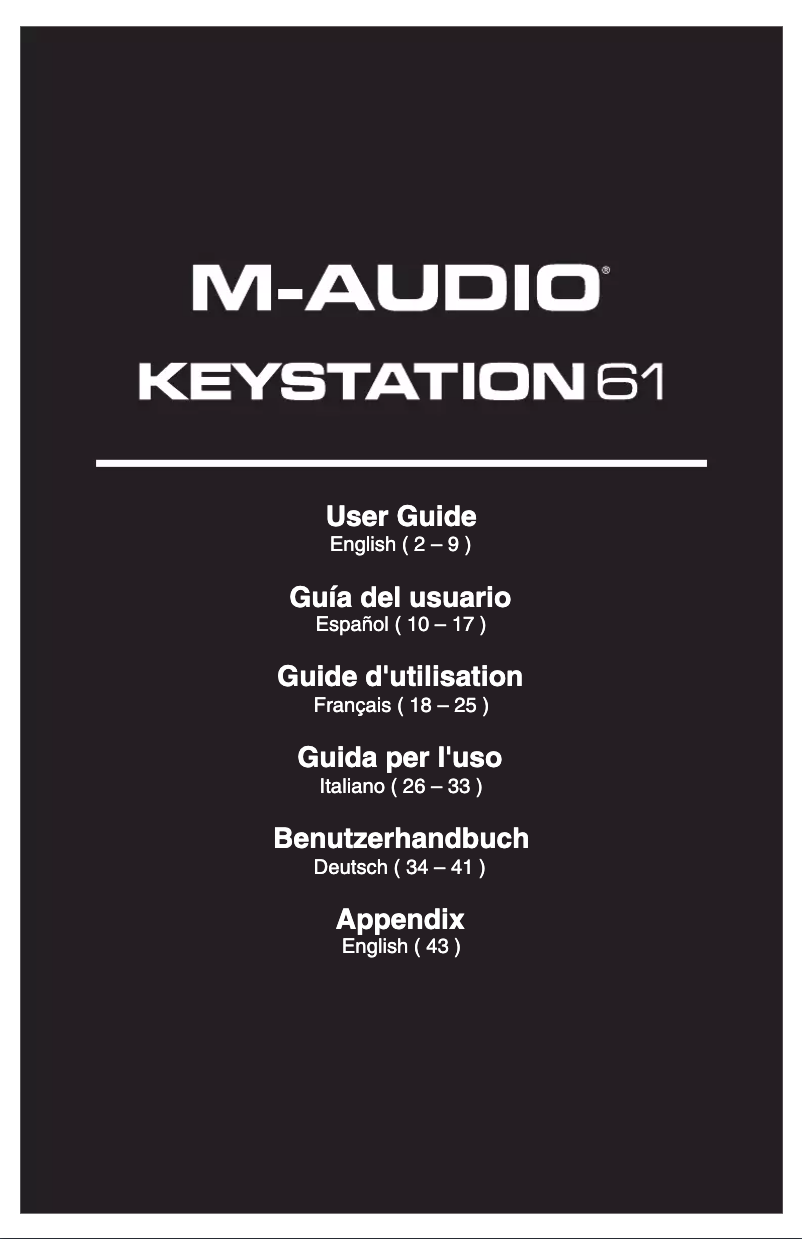 Image de la première page du manuel de l'appareil Keystation 61 MK2