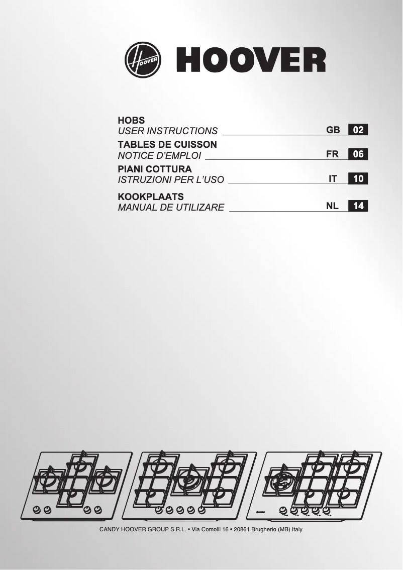 Page 1 de la notice Manuel utilisateur Hoover HVG7WL4WC5B