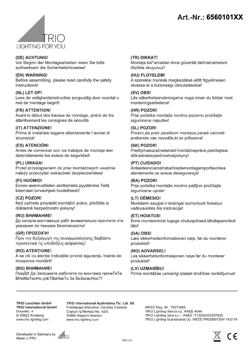 Image de la première page du manuel de l'appareil Charly 656010101