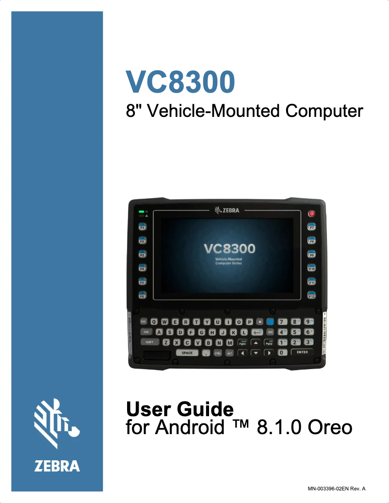 Page 1 of the manual User Manual Zebra VC8300