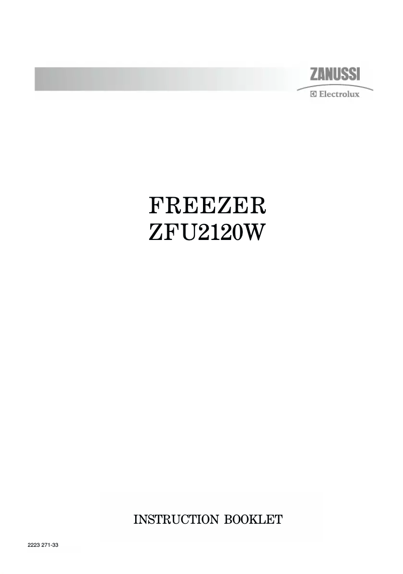 Image de la première page du manuel de l'appareil ZFU2120W