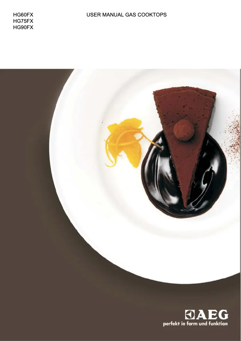 Page 1 de la notice Manuel utilisateur AEG HG75FX