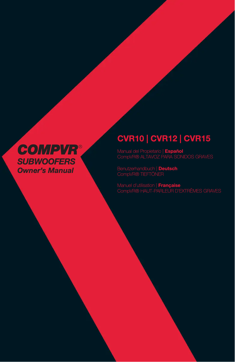Page 1 de la notice Manuel utilisateur Kicker CVR102