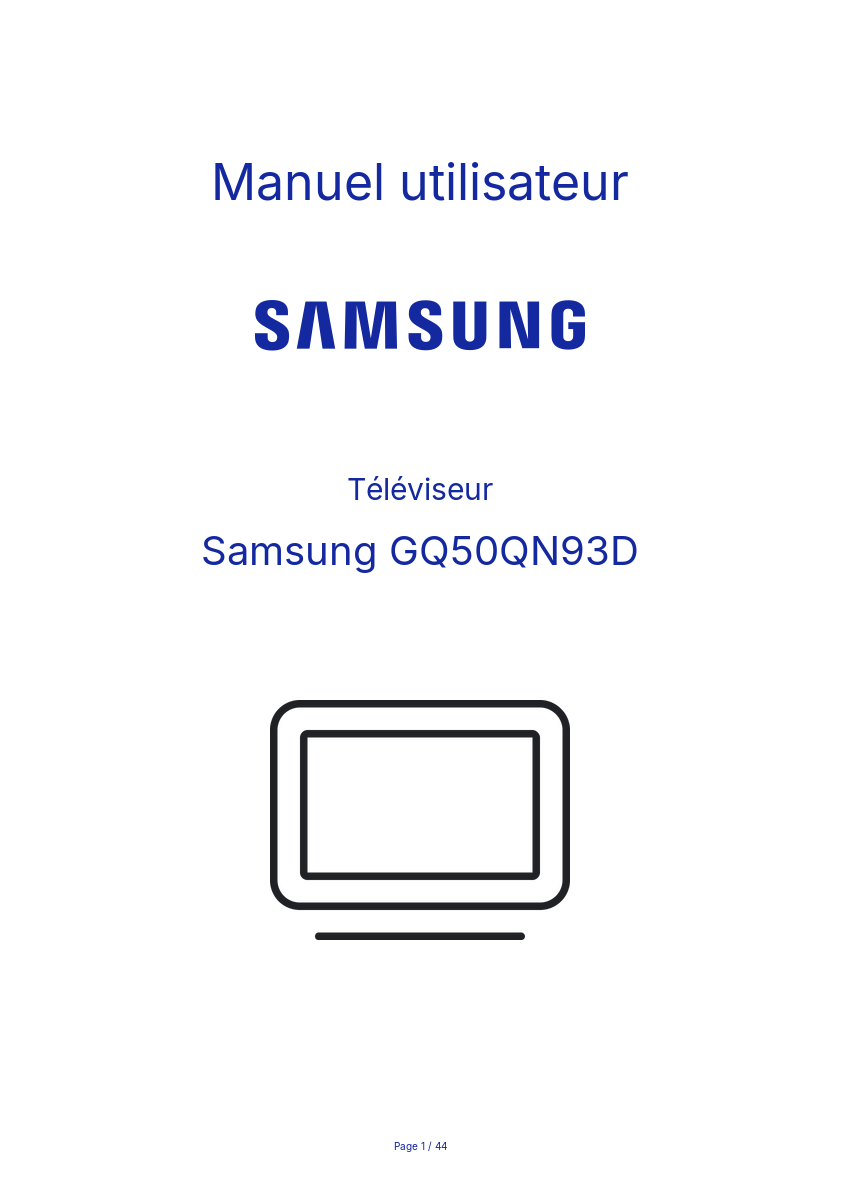 Page n°1 - Manuel utilisateur Samsung GQ50QN93D