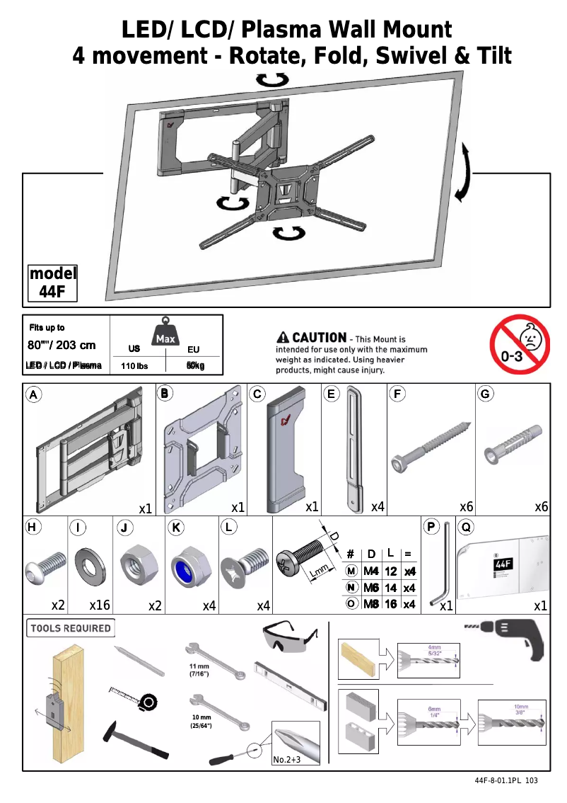 Page 1 de la notice Manuel utilisateur Barkan 44F