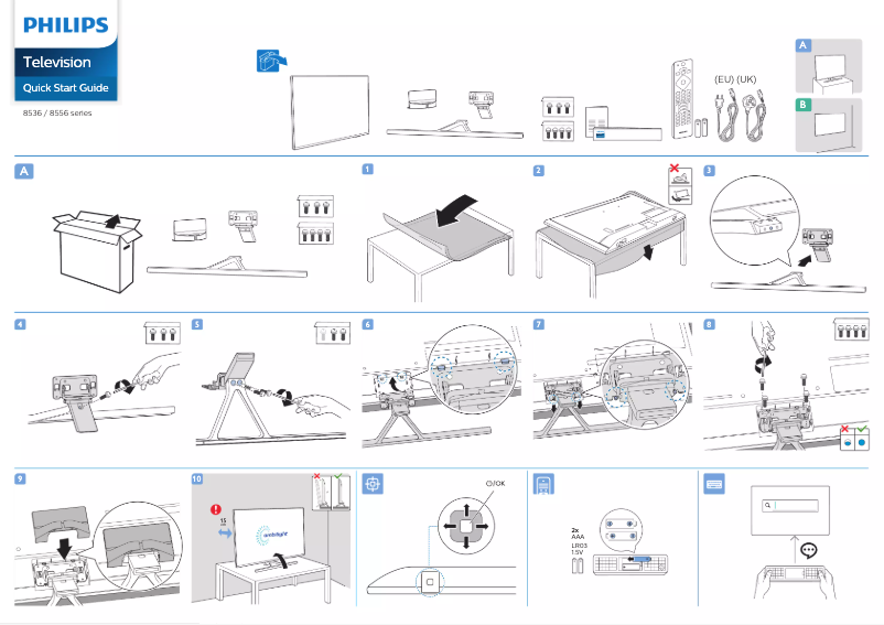 Page n°1 - Guide de démarrage rapide Philips 50PUS8556
