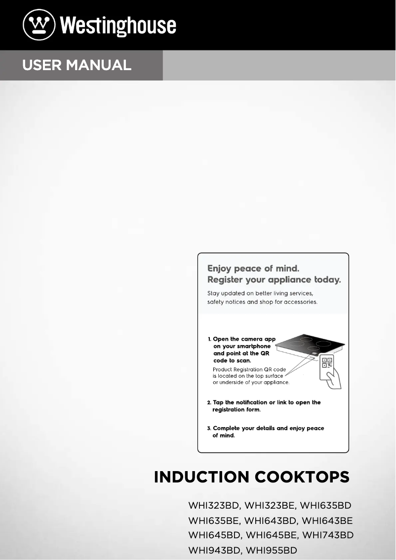 Page n°1 - Manuel utilisateur Westinghouse WHI635BE