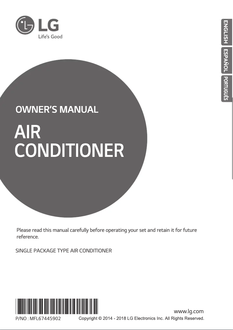 Page 1 de la notice Manuel utilisateur LG AK-Q240BC01