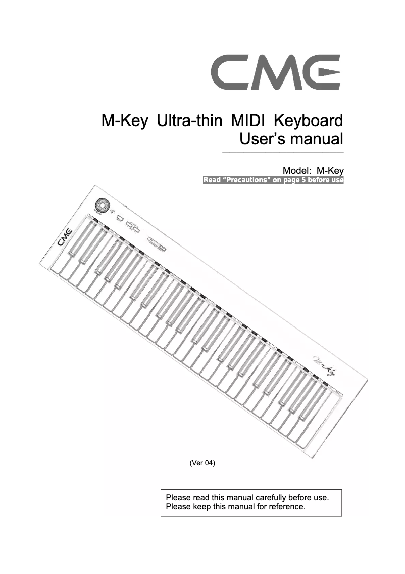 Page 1 de la notice Manuel utilisateur CME M-Key