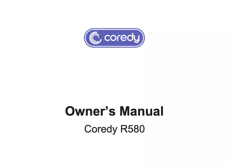 Page 1 de la notice Manuel utilisateur Coredy R580